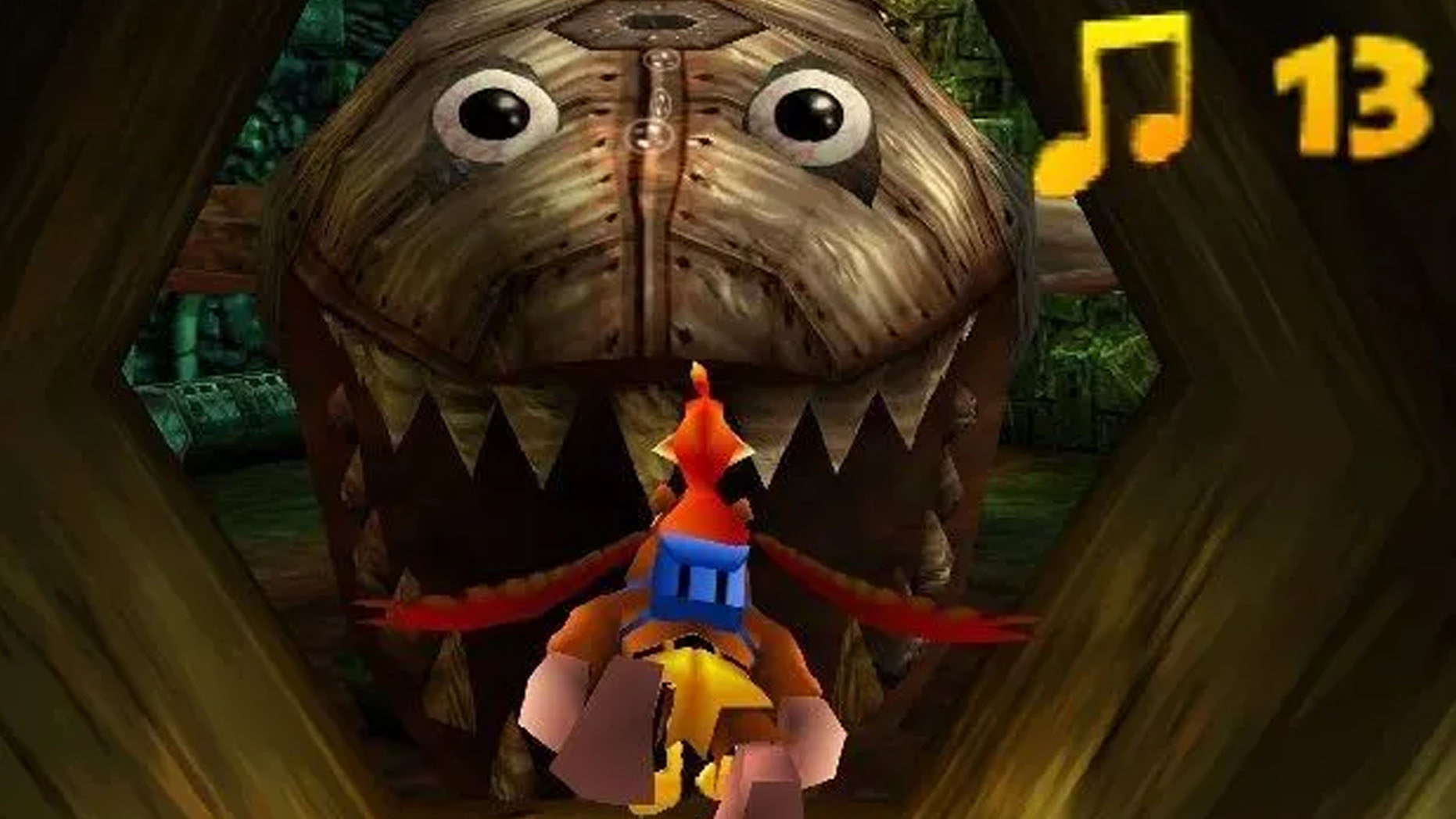 Banjo and Kazooie exploring a colorful level
